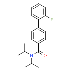 ChemSpider 2D Image | 2'-Fluoro-N,N-diisopropyl-4-biphenylcarboxamide | C19H22FNO