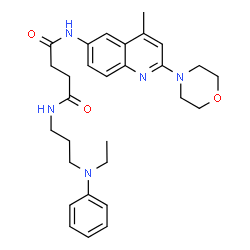 ChemSpider 2D Image | N-{3-[Ethyl(phenyl)amino]propyl}-N'-[4-methyl-2-(4-morpholinyl)-6-quinolinyl]succinamide | C29H37N5O3