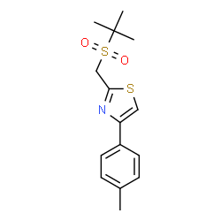 ChemSpider 2D Image | 2-[(tert-butylsulfonyl)methyl]-4-(4-methylphenyl)-1,3-thiazole | C15H19NO2S2