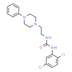 ChemSpider 2D Image | 1-(2,5-Dichlorophenyl)-3-[2-(4-phenyl-1-piperazinyl)ethyl]urea | C19H22Cl2N4O