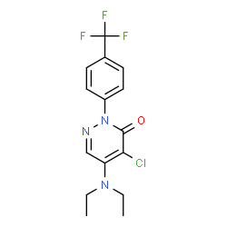 ChemSpider 2D Image | 4-Chloro-5-(diethylamino)-2-[4-(trifluoromethyl)phenyl]-3(2H)-pyridazinone | C15H15ClF3N3O