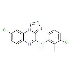 ChemSpider 2D Image | 8-Chloro-N-(3-chloro-2-methylphenyl)[1,2,4]triazolo[4,3-a]quinoxalin-4-amine | C16H11Cl2N5