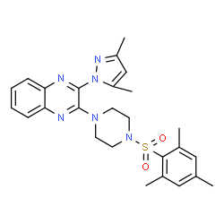ChemSpider 2D Image | 2-(3,5-Dimethyl-1H-pyrazol-1-yl)-3-[4-(mesitylsulfonyl)-1-piperazinyl]quinoxaline | C26H30N6O2S