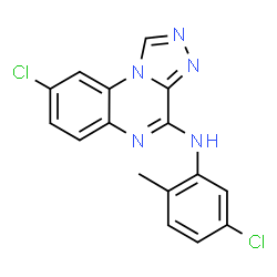 ChemSpider 2D Image | 8-Chloro-N-(5-chloro-2-methylphenyl)[1,2,4]triazolo[4,3-a]quinoxalin-4-amine | C16H11Cl2N5