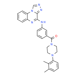 ChemSpider 2D Image | [4-(2,3-Dimethylphenyl)-1-piperazinyl][3-([1,2,4]triazolo[4,3-a]quinoxalin-4-ylamino)phenyl]methanone | C28H27N7O