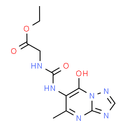 ChemSpider 2D Image | Ethyl N-[(7-hydroxy-5-methyl[1,2,4]triazolo[1,5-a]pyrimidin-6-yl)carbamoyl]glycinate | C11H14N6O4
