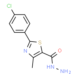 ChemSpider 2D Image | 2-(4-Chlorophenyl)-4-methyl-1,3-thiazole-5-carbohydrazide | C11H10ClN3OS