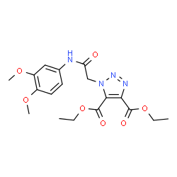 ChemSpider 2D Image | Diethyl 1-{2-[(3,4-dimethoxyphenyl)amino]-2-oxoethyl}-1H-1,2,3-triazole-4,5-dicarboxylate | C18H22N4O7