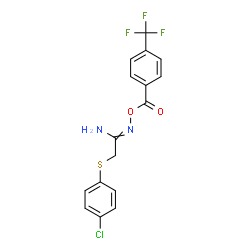 ChemSpider 2D Image | O1-[4-(trifluoromethyl)benzoyl]-2-[(4-chlorophenyl)thio]ethanehydroximamide | C16H12ClF3N2O2S