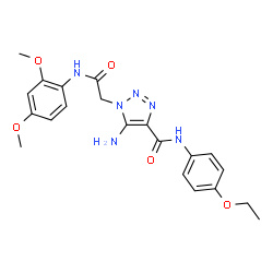 ChemSpider 2D Image | 5-Amino-1-{2-[(2,4-dimethoxyphenyl)amino]-2-oxoethyl}-N-(4-ethoxyphenyl)-1H-1,2,3-triazole-4-carboxamide | C21H24N6O5