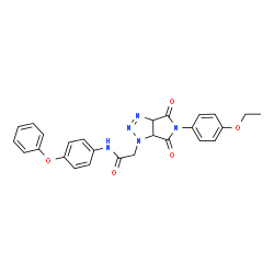 ChemSpider 2D Image | 2-[5-(4-Ethoxyphenyl)-4,6-dioxo-4,5,6,6a-tetrahydropyrrolo[3,4-d][1,2,3]triazol-1(3aH)-yl]-N-(4-phenoxyphenyl)acetamide | C26H23N5O5