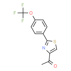 ChemSpider 2D Image | 1-{2-[4-(Trifluoromethoxy)phenyl]-1,3-thiazol-4-yl}ethanone | C12H8F3NO2S