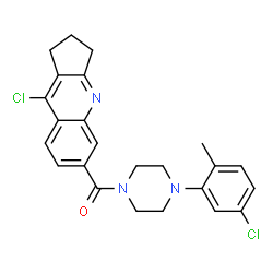 ChemSpider 2D Image | (9-Chloro-2,3-dihydro-1H-cyclopenta[b]quinolin-6-yl)[4-(5-chloro-2-methylphenyl)-1-piperazinyl]methanone | C24H23Cl2N3O