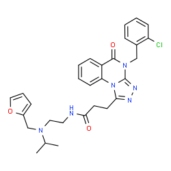 ChemSpider 2D Image | 3-[4-(2-Chlorobenzyl)-5-oxo-4,5-dihydro[1,2,4]triazolo[4,3-a]quinazolin-1-yl]-N-{2-[(2-furylmethyl)(isopropyl)amino]ethyl}propanamide | C29H31ClN6O3