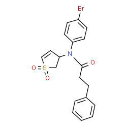 ChemSpider 2D Image | N-(4-Bromophenyl)-N-(1,1-dioxido-2,3-dihydro-3-thiophenyl)-3-phenylpropanamide | C19H18BrNO3S