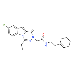 ChemSpider 2D Image | N-[2-(1-Cyclohexen-1-yl)ethyl]-2-(4-ethyl-8-fluoro-1-oxo[1,2,4]triazino[4,5-a]indol-2(1H)-yl)acetamide | C22H25FN4O2