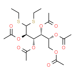 ChemSpider 2D Image | (2R,3R,4S,5R)-4,5-Diacetoxy-6,6-bis(ethylsulfanyl)-1,2,3-hexanetriyl triacetate | C20H32O10S2