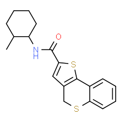 ChemSpider 2D Image | N-(2-Methylcyclohexyl)-4H-thieno[3,2-c]thiochromene-2-carboxamide | C19H21NOS2