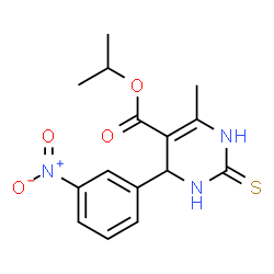 ChemSpider 2D Image | Isopropyl 6-methyl-4-(3-nitrophenyl)-2-thioxo-1,2,3,4-tetrahydro-5-pyrimidinecarboxylate | C15H17N3O4S