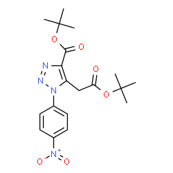 ChemSpider 2D Image | 2-Methyl-2-propanyl 5-{2-[(2-methyl-2-propanyl)oxy]-2-oxoethyl}-1-(4-nitrophenyl)-1H-1,2,3-triazole-4-carboxylate | C19H24N4O6