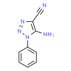 ChemSpider 2D Image | 5-Amino-1-phenyl-1H-1,2,3-triazole-4-carbonitrile | C9H7N5