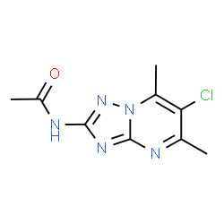 ChemSpider 2D Image | N-(6-Chloro-5,7-dimethyl[1,2,4]triazolo[1,5-a]pyrimidin-2-yl)acetamide | C9H10ClN5O