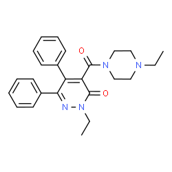ChemSpider 2D Image | 2-Ethyl-4-[(4-ethyl-1-piperazinyl)carbonyl]-5,6-diphenyl-3(2H)-pyridazinone | C25H28N4O2