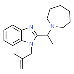 ChemSpider 2D Image | 2-[1-(1-Azepanyl)ethyl]-1-(2-methyl-2-propen-1-yl)-1H-benzimidazole | C19H27N3
