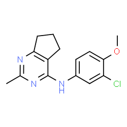 ChemSpider 2D Image | N-(3-Chloro-4-methoxyphenyl)-2-methyl-6,7-dihydro-5H-cyclopenta[d]pyrimidin-4-amine | C15H16ClN3O