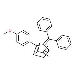 ChemSpider 2D Image | 7-(Diphenylmethylene)-1-(4-methoxyphenyl)-2,3,3-trimethyltricyclo[2.2.1.0~2,6~]heptane | C30H30O