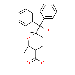 ChemSpider 2D Image | Methyl 6-[hydroxy(diphenyl)methyl]-2,2,6-trimethyltetrahydro-2H-pyran-3-carboxylate | C23H28O4