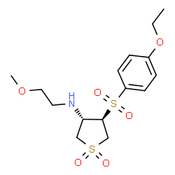 ChemSpider 2D Image | (3S,4R)-4-[(4-Ethoxyphenyl)sulfonyl]-N-(2-methoxyethyl)tetrahydro-3-thiophenamine 1,1-dioxide | C15H23NO6S2