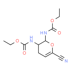 ChemSpider 2D Image | Diethyl (6-cyano-3,4-dihydro-2H-pyran-2,3-diyl)biscarbamate | C12H17N3O5