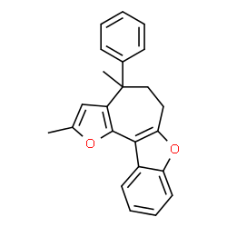 ChemSpider 2D Image | 2,4-Dimethyl-4-phenyl-5,6-dihydro-4H-furo[2',3':3,4]cyclohepta[1,2-b][1]benzofuran | C23H20O2