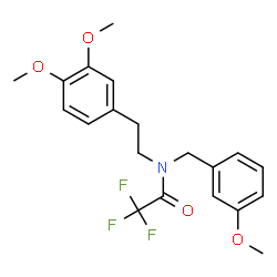 ChemSpider 2D Image | N-[2-(3,4-Dimethoxyphenyl)ethyl]-2,2,2-trifluoro-N-(3-methoxybenzyl)acetamide | C20H22F3NO4