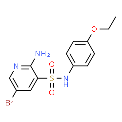 ChemSpider 2D Image | 2-Amino-5-bromo-N-(4-ethoxyphenyl)-3-pyridinesulfonamide | C13H14BrN3O3S