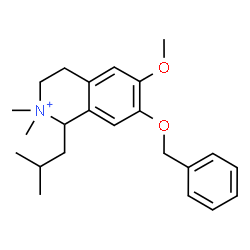 ChemSpider 2D Image | 7-(Benzyloxy)-1-isobutyl-6-methoxy-2,2-dimethyl-1,2,3,4-tetrahydroisoquinolinium | C23H32NO2