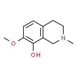 ChemSpider 2D Image | 1,2,3,4-Tetrahydro-7-methoxy-2-methyl-8-isoquinolinol | C11H15NO2