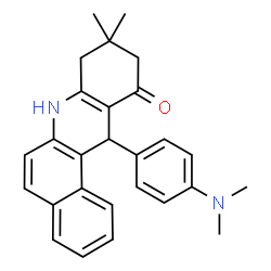 ChemSpider 2D Image | 12-[4-(Dimethylamino)phenyl]-9,9-dimethyl-8,9,10,12-tetrahydrobenzo[a]acridin-11(7H)-one | C27H28N2O