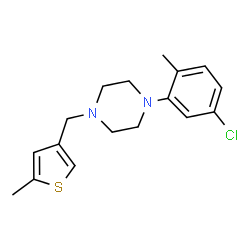 ChemSpider 2D Image | 1-(5-Chloro-2-methylphenyl)-4-[(5-methyl-3-thienyl)methyl]piperazine | C17H21ClN2S
