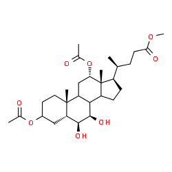 ChemSpider 2D Image | Methyl (5beta,6beta,7beta,8xi,9xi,12alpha,14xi,20S)-3,12-diacetoxy-6,7-dihydroxycholan-24-oate | C29H46O8