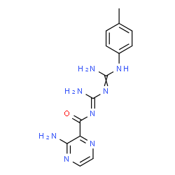 ChemSpider 2D Image | 3-Amino-N-[(E)-amino({amino[(4-methylphenyl)amino]methylene}amino)methylene]-2-pyrazinecarboxamide | C14H16N8O