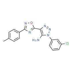 ChemSpider 2D Image | 1-(3-Chlorophenyl)-4-[3-(4-methylphenyl)-1,2,4-oxadiazol-5-yl]-1H-1,2,3-triazol-5-amine | C17H13ClN6O