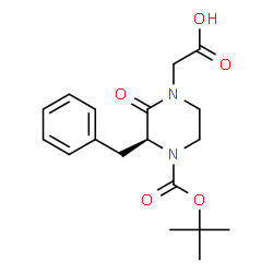 ChemSpider 2D Image | (3S)-4-Boc-1-carboxymethyl-3-benzyl-piperazin-2-one | C18H24N2O5