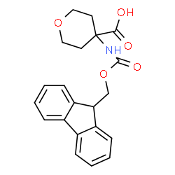 ChemSpider 2D Image | Fmoc-4-amino-tetrahydropyran-4-carboxylic acid | C21H21NO5
