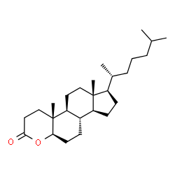 ChemSpider 2D Image | (4aR,4bS,6aR,7R,9aS,9bS,11aR)-4a,6a-Dimethyl-7-[(2R)-6-methyl-2-heptanyl]tetradecahydroindeno[5,4-f]chromen-2(3H)-one | C26H44O2