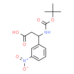 ChemSpider 2D Image | 3-n-boc-3-(3-nitrophenyl)propionic acid | C14H18N2O6