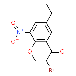 ChemSpider 2D Image | 2-Bromo-1-(5-ethyl-2-methoxy-3-nitrophenyl)ethanone | C11H12BrNO4
