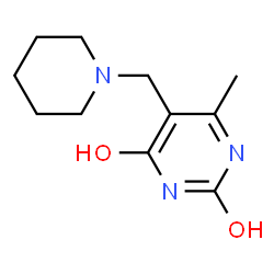 ChemSpider 2D Image | 6-methyl-5-(piperidin-1-ylmethyl)pyrimidine-2,4-diol | C11H17N3O2