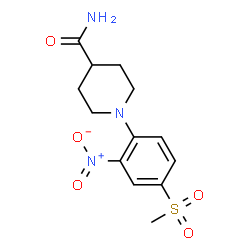 ChemSpider 2D Image | 1-(4-METHANESULFONYL-2-NITROPHENYL)PIPERIDINE-4-CARBOXAMIDE | C13H17N3O5S